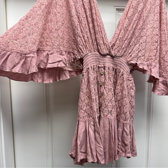 Free People Light Pink Shyanne Lace Romper - Picture 5 of 10